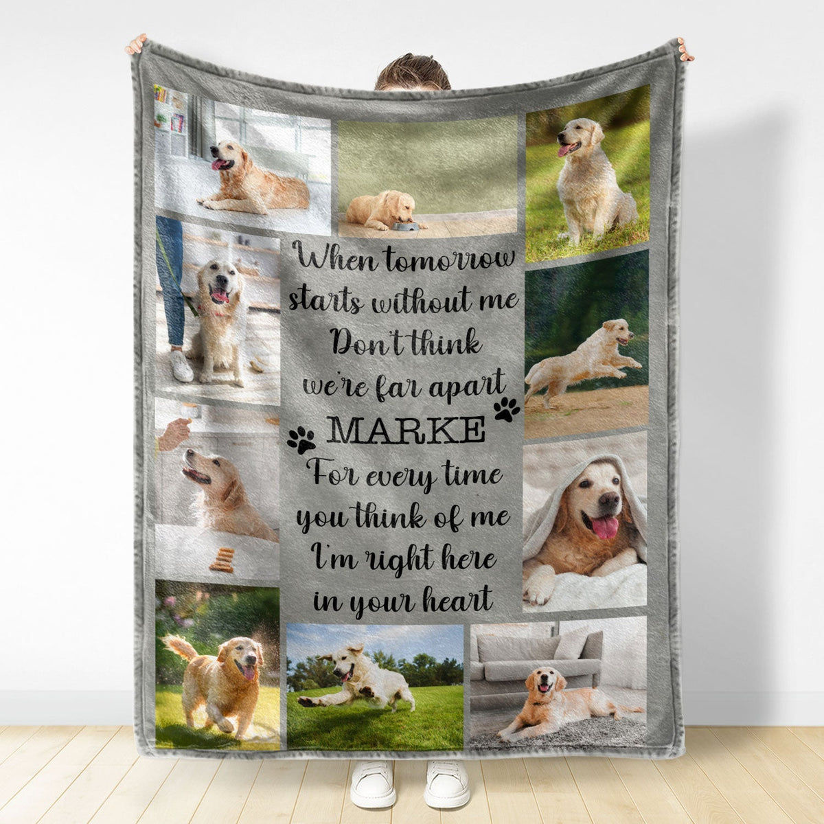 Custom Photo When Tomorrow Starts Without Me - Pet Memorial Gift - Personalized Blanket