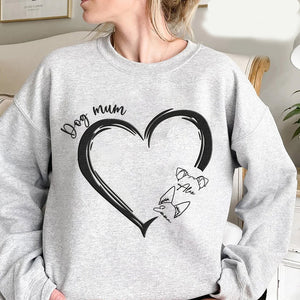 Dog Mom Loves Puppy Pet Dog Head Line Personalized Sweatshirt