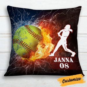 Personalized Softball Pillow - Gift for Softball Players