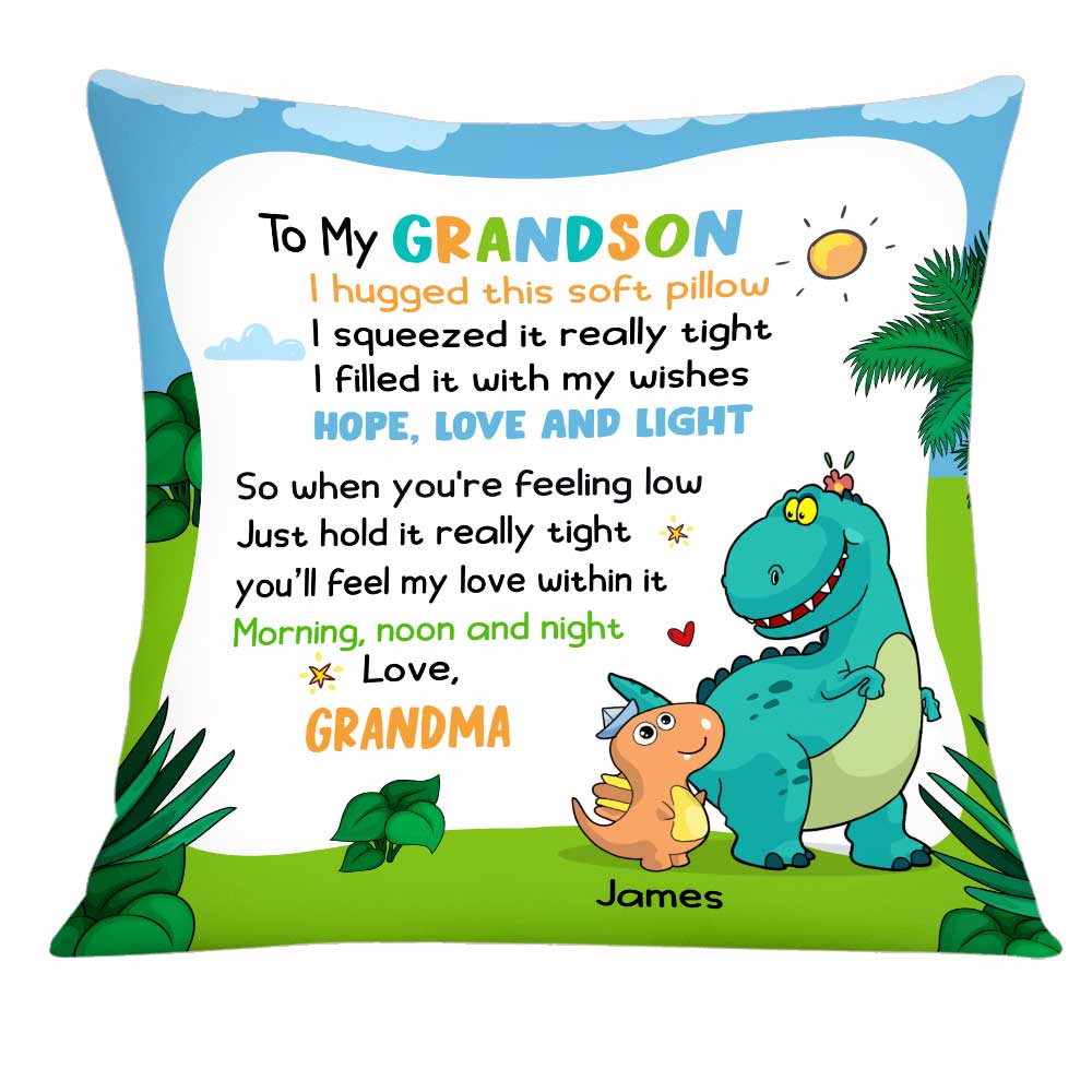 Personalized Dinosaur Son/Daughter/Grandson Hug This Pillow