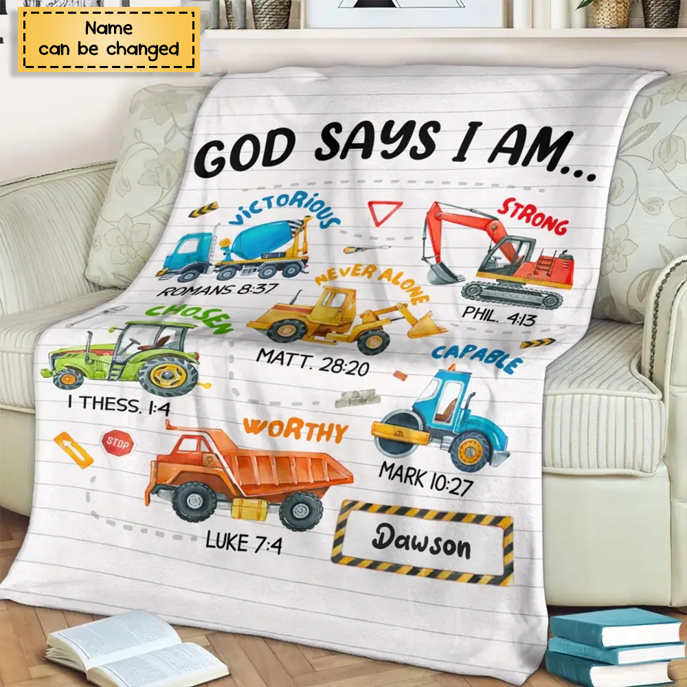 God Says I Am - Personalized Custom Blanket - Christmas Gift For Kids, Family, Family Members