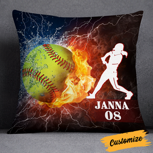 Personalized Softball Pillow - Gift for Softball Players