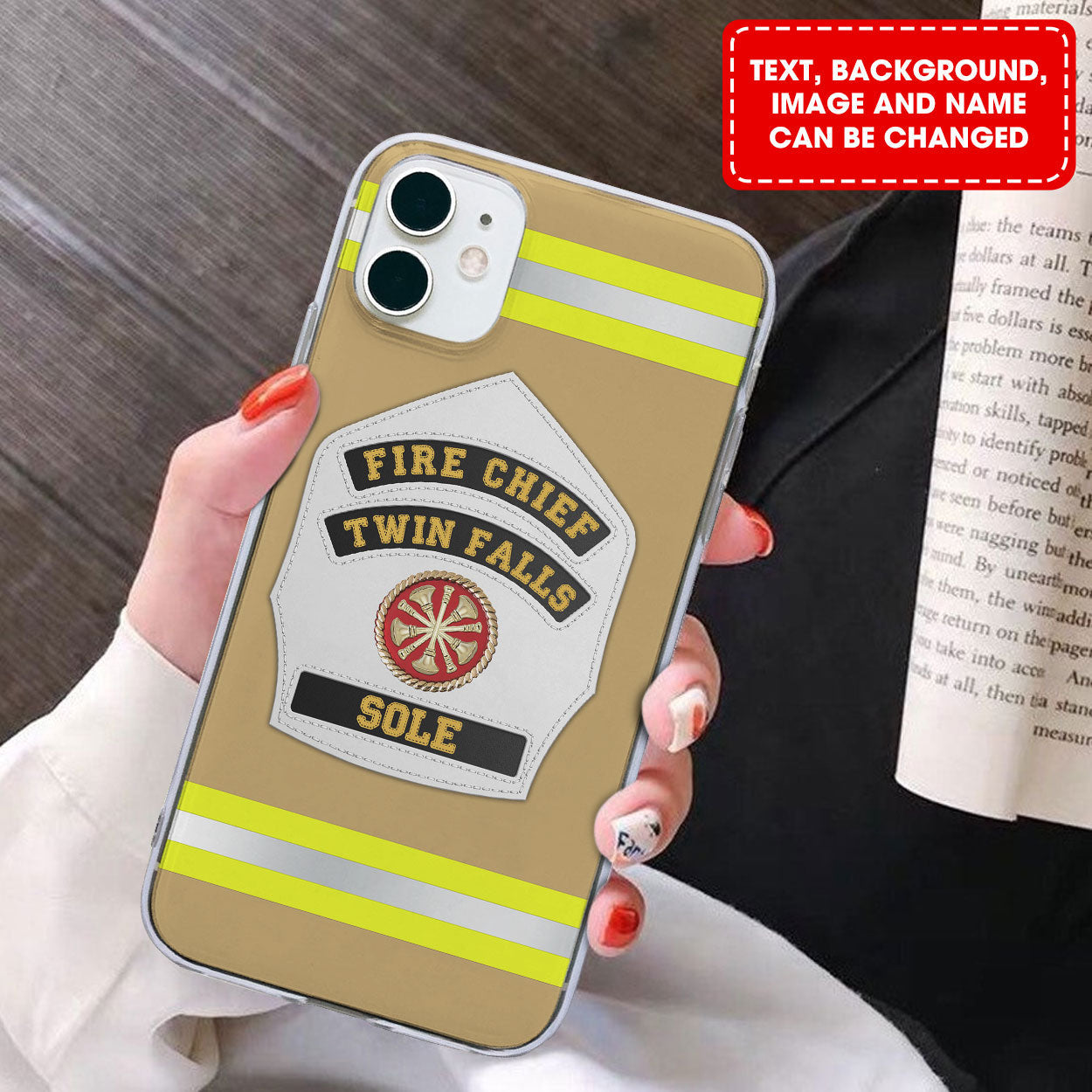 Firefighter's Helmet Personalized Glass Phone Case