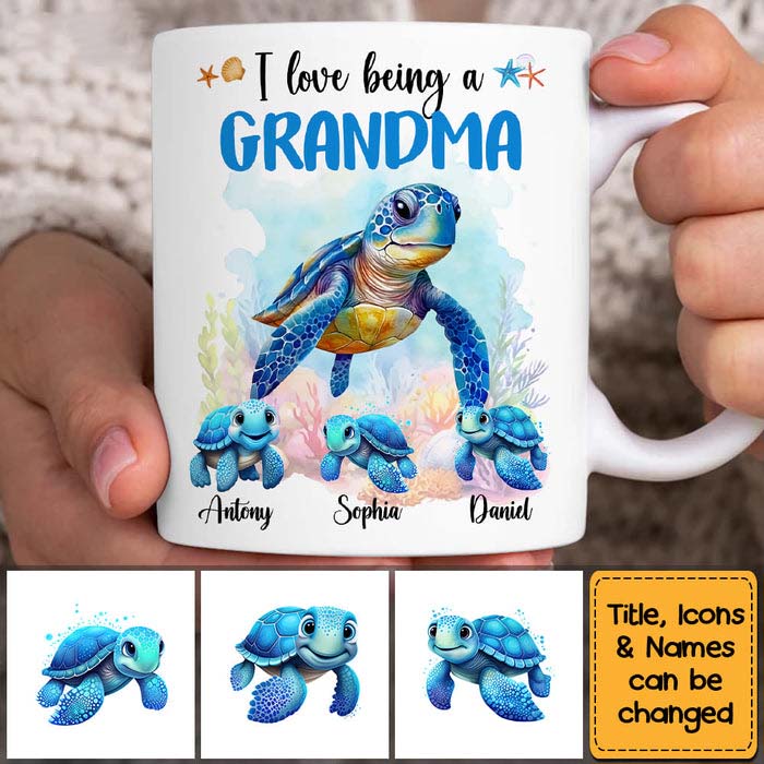 Gift For Grandma I Love Being A Grandma Sea Turtle Ocean Mug