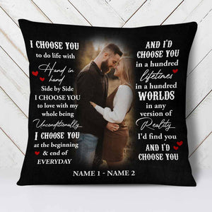 I Choose You Couple Photo Personalized Pillow