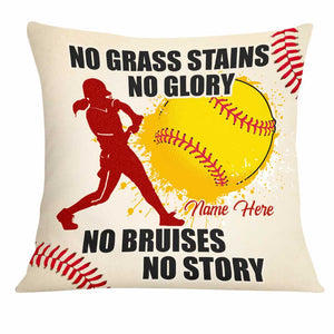 Personalized Softball Pillow - No Grass Stains