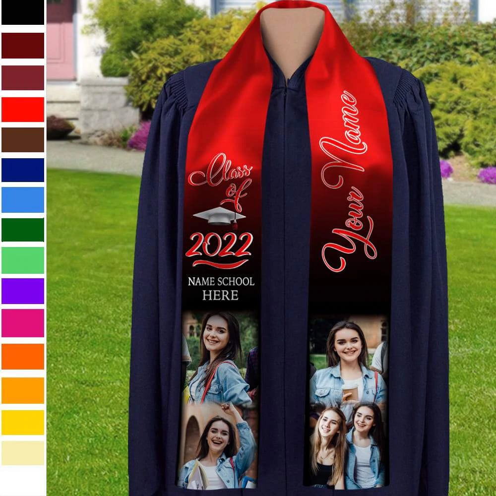 Custom Photo Class of 2023 Stoles Sash For Graduation Day, T368 HN590