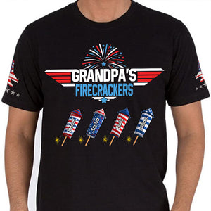 Grandpa's Firecrackers Grandkids Personalized 3D T-shirt