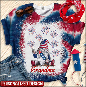 Grandma Firecracker Grandkids Independence Day Personalized Shirt