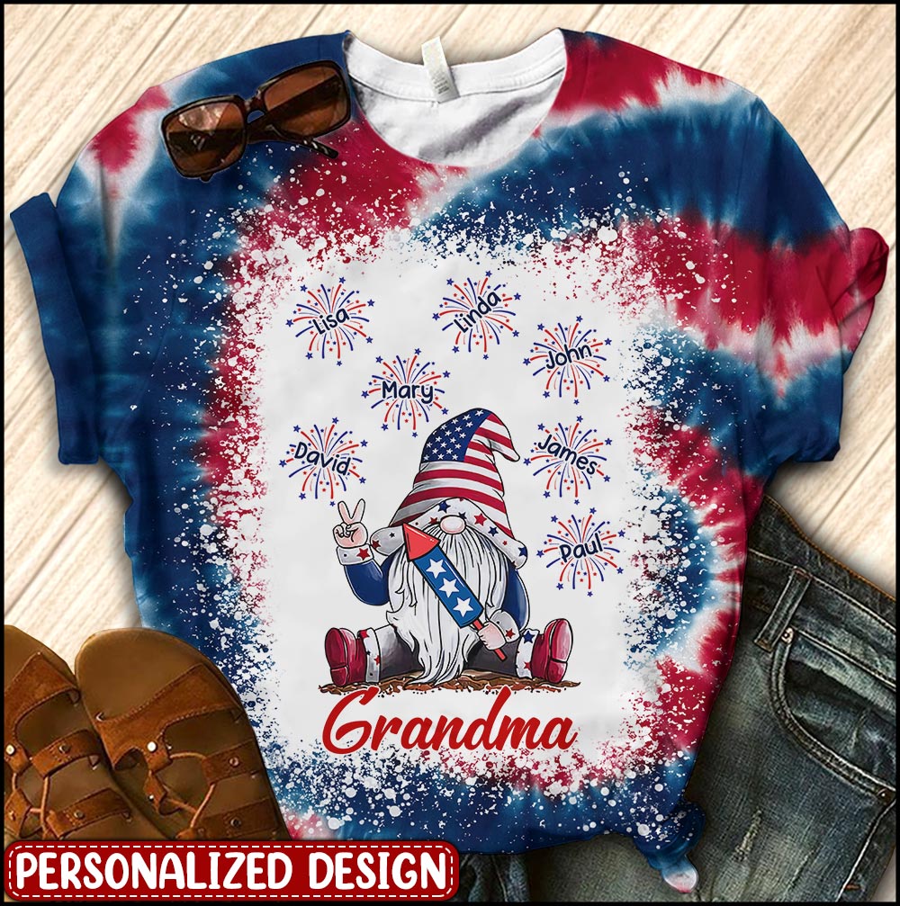 Grandma Firecracker Grandkids Independence Day Personalized Shirt