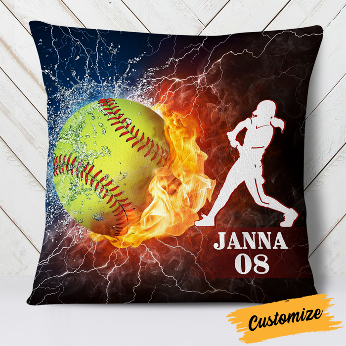 Personalized Softball Pillow - Gift for Softball Players