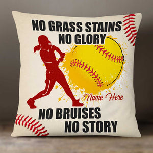 Personalized Softball Pillow - No Grass Stains