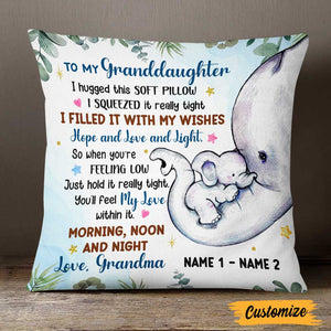 Granddaughter Elephant Birth Announcement Pillow