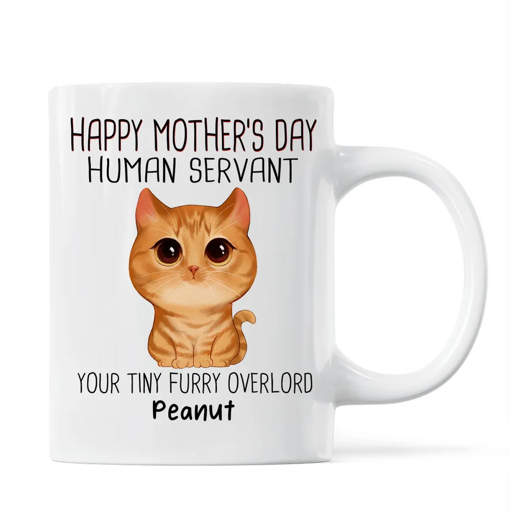 Watercolor Cute Cats Happy Mother‘s Day Cat Human Servant Personalized Mug