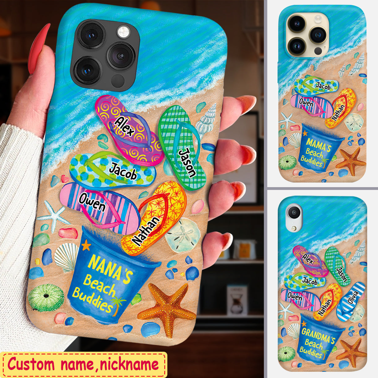 Nana's Beach Buddies Summer Flip Flop Personalized Phone case