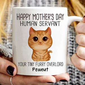 Watercolor Cute Cats Happy Mother‘s Day Cat Human Servant Personalized Mug