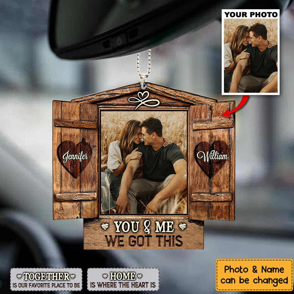 Personalized Couples Custom Photo Home Is Where The Heart Is Wood Ornament