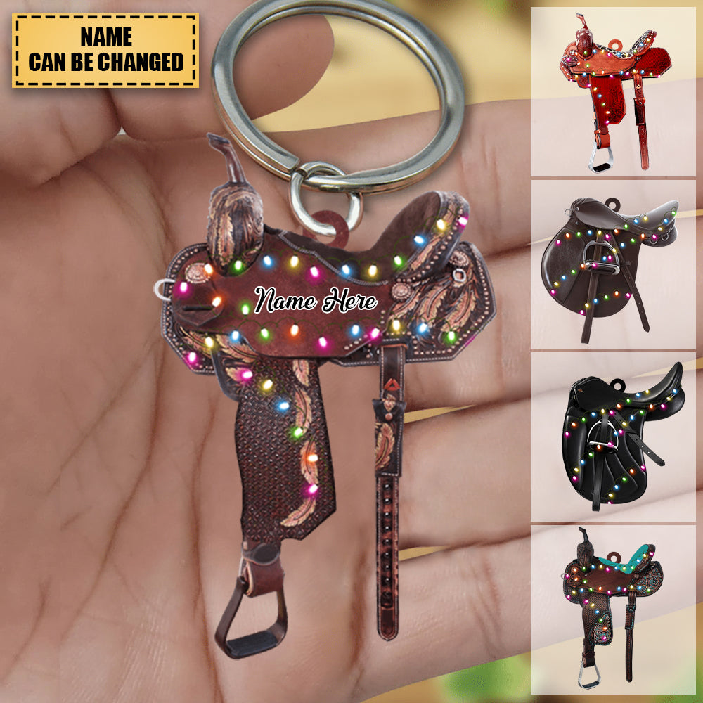 Personalized Horse Saddle For Horse Lovers Riding Horse Keychain