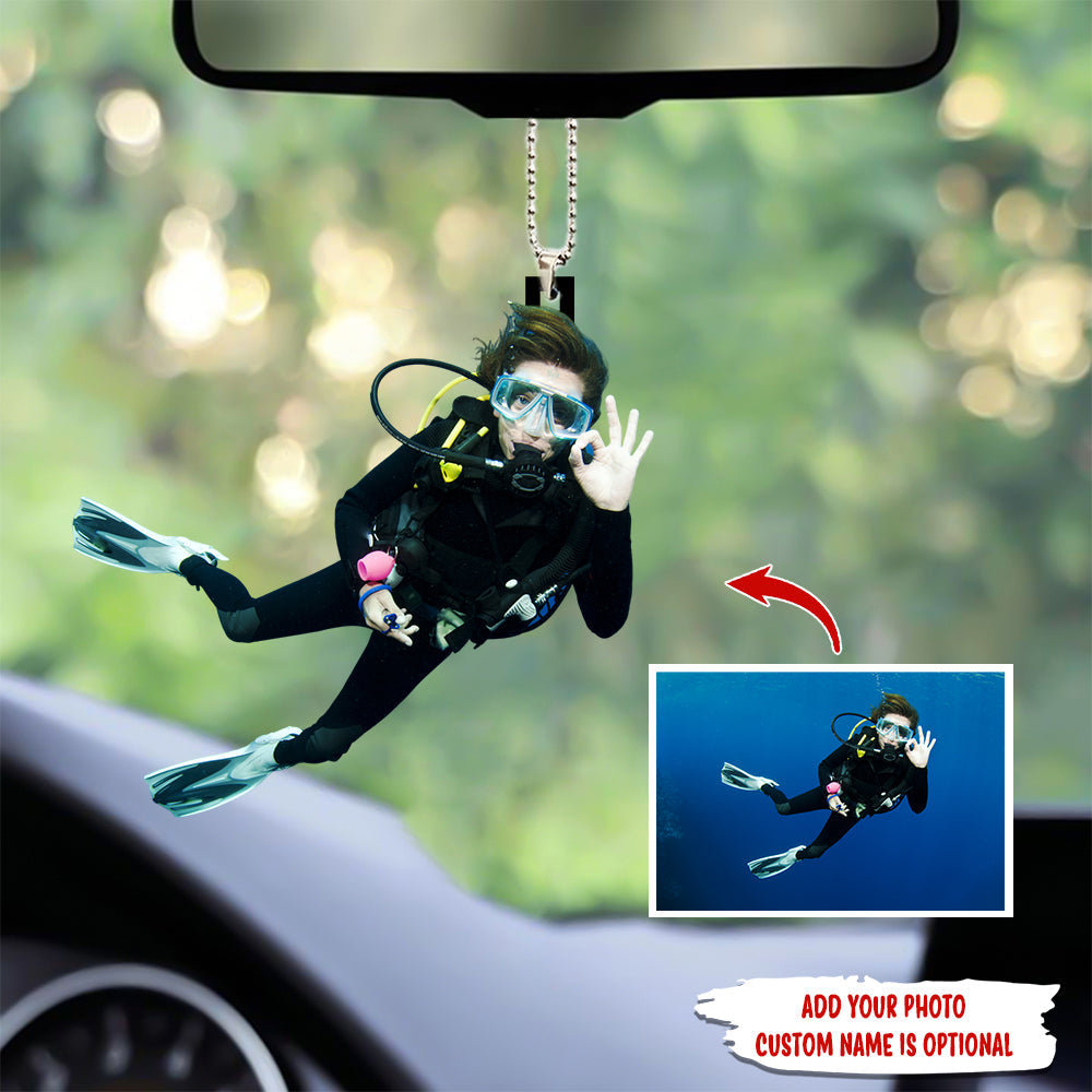 Personalized Scuba Diving Ornament - Gift For Diving Lovers, Divers - Upload Photo