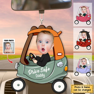 Drive Safe Daddy - Personalized Car Photo Ornament-v2