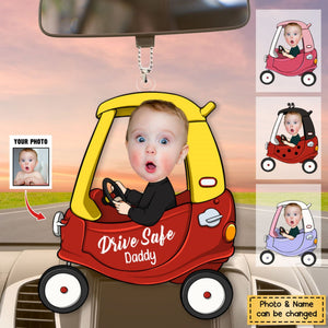 Drive Safe Daddy - Personalized Car Photo Ornament-v2