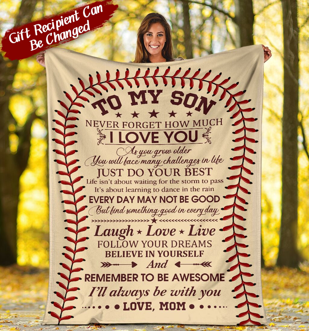 Personalized Fleece Blanket-Gift For Baseball Lovers