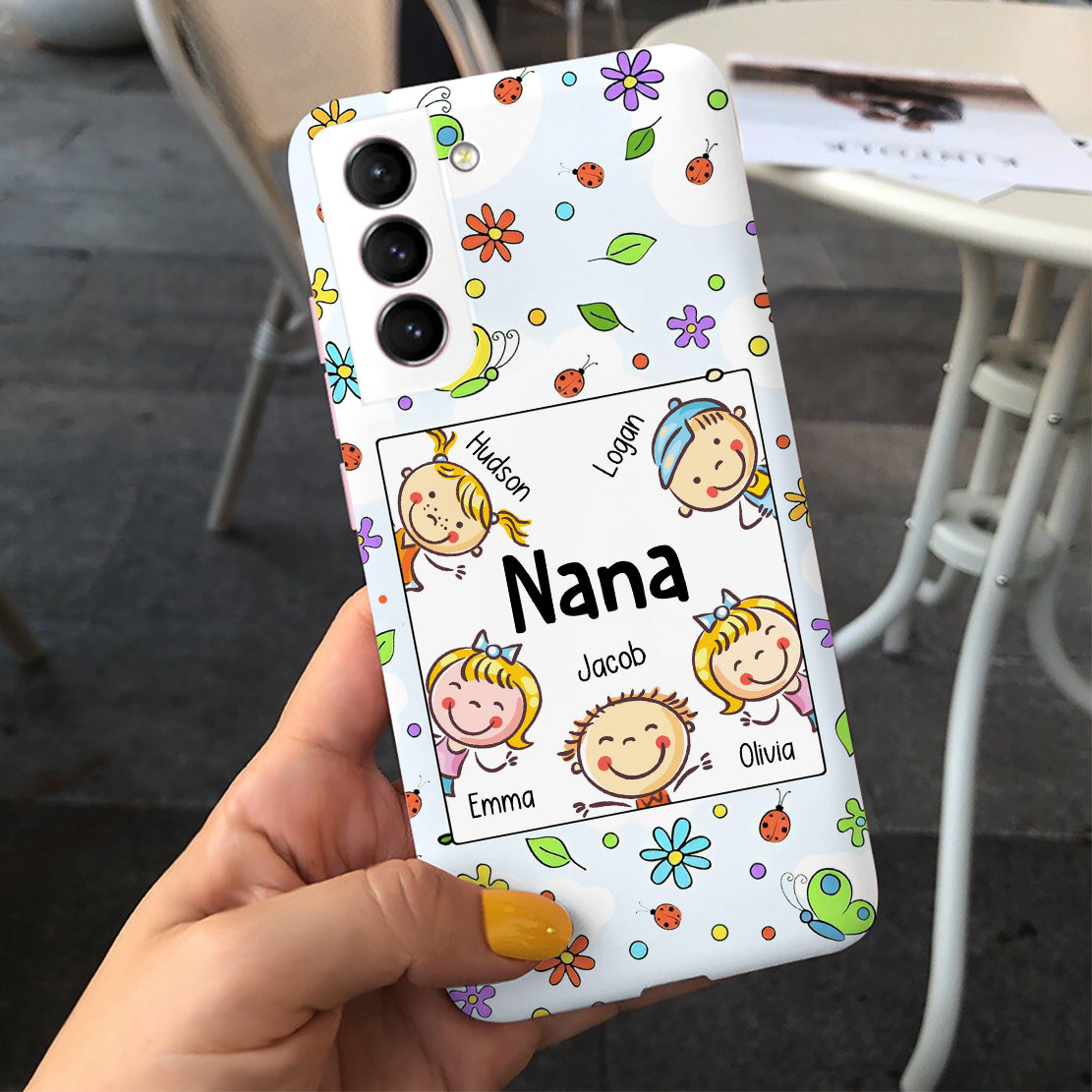 Nana Grandma Mommy Cartoon Happy Kids Personalized Phone Case