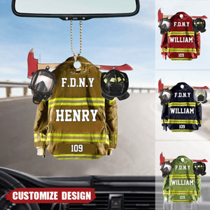 Personalized Acrylic Car Ornament - Gift For Firefighter