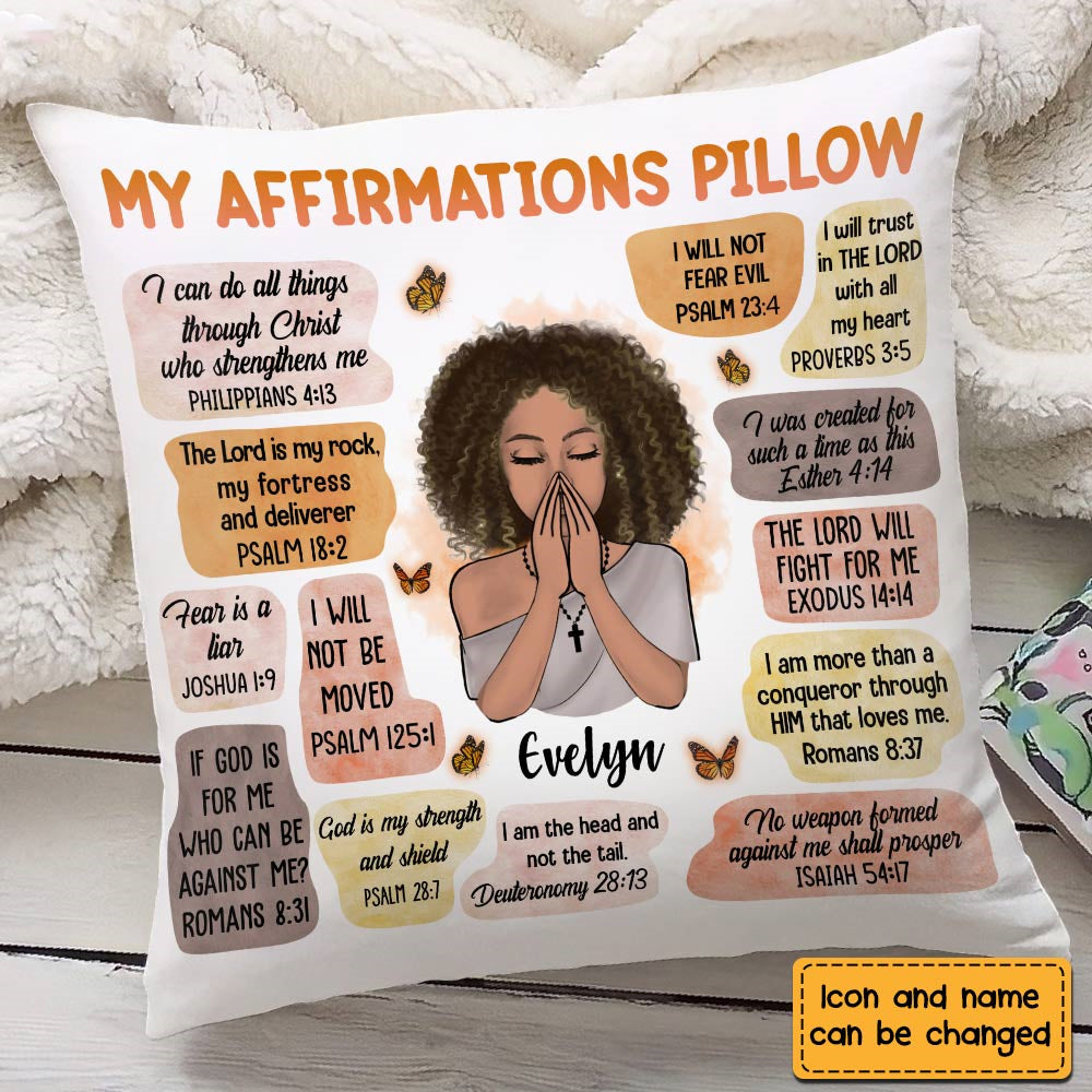 Christian Affirmations Pillow/ Pillow Case