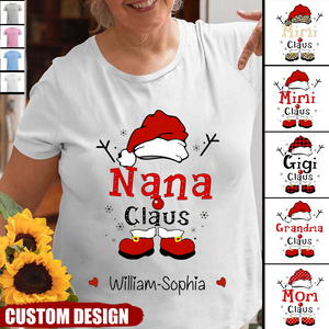 Personalized Christmas Grandma Claus Snowflake Shirt
