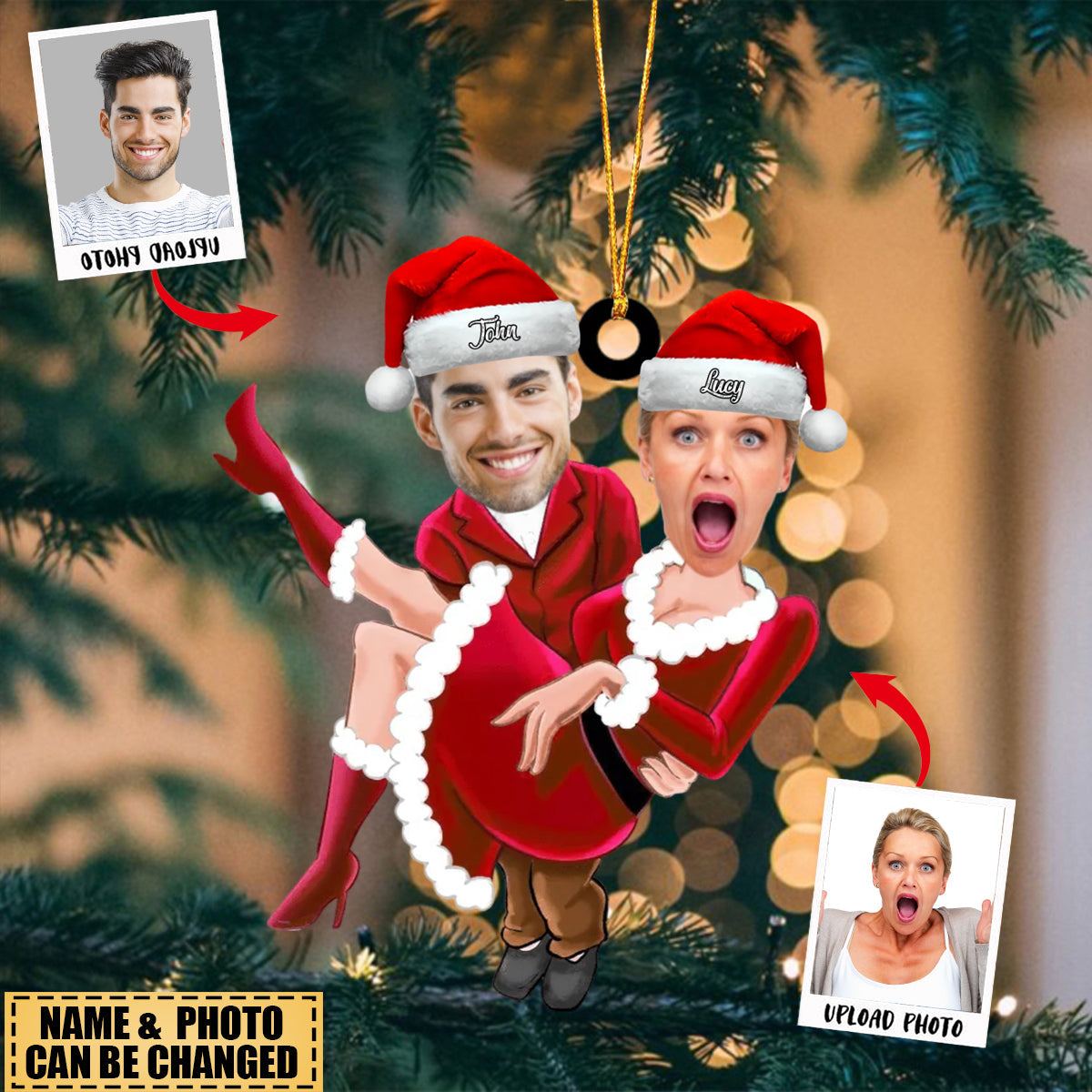 Personalized Christmas Couple Acrylic Ornament, Prefect Gift For Couple