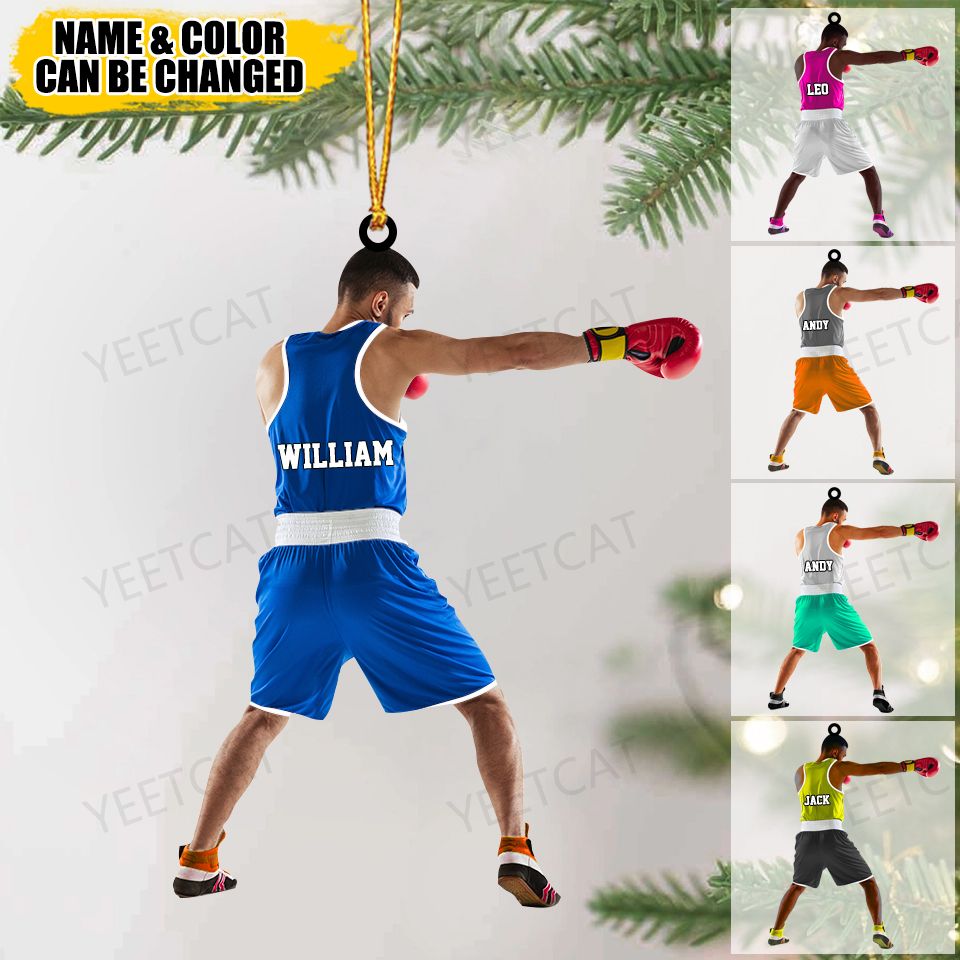 Custom Personalized Boxer Acrylic Christmas Ornament, Great Gift For Boxing Lovers