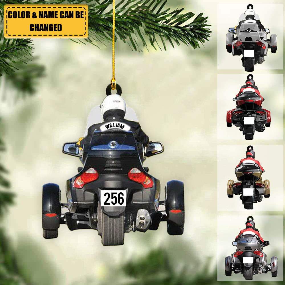 Personalized Biker Spyder Motorcycle Ornament