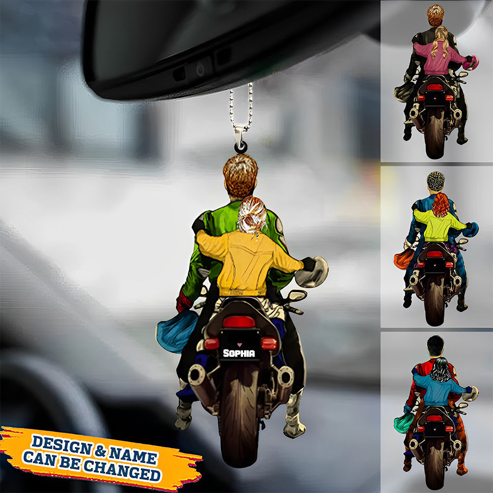 Personalized Biker Gift For Daughter/Granddaughter Acrylic Car Hanging Ornament