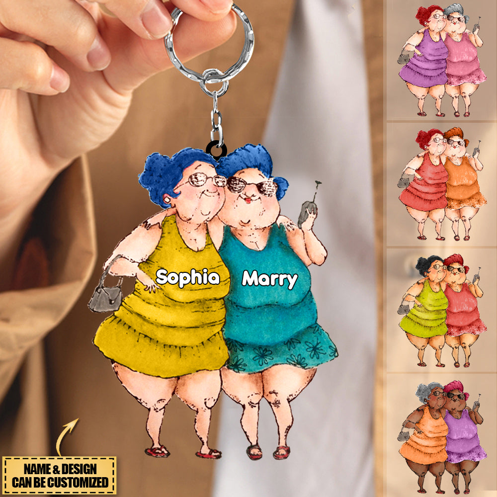 Personalized for Friends , Old Friends Sisters Acrylic Keychain