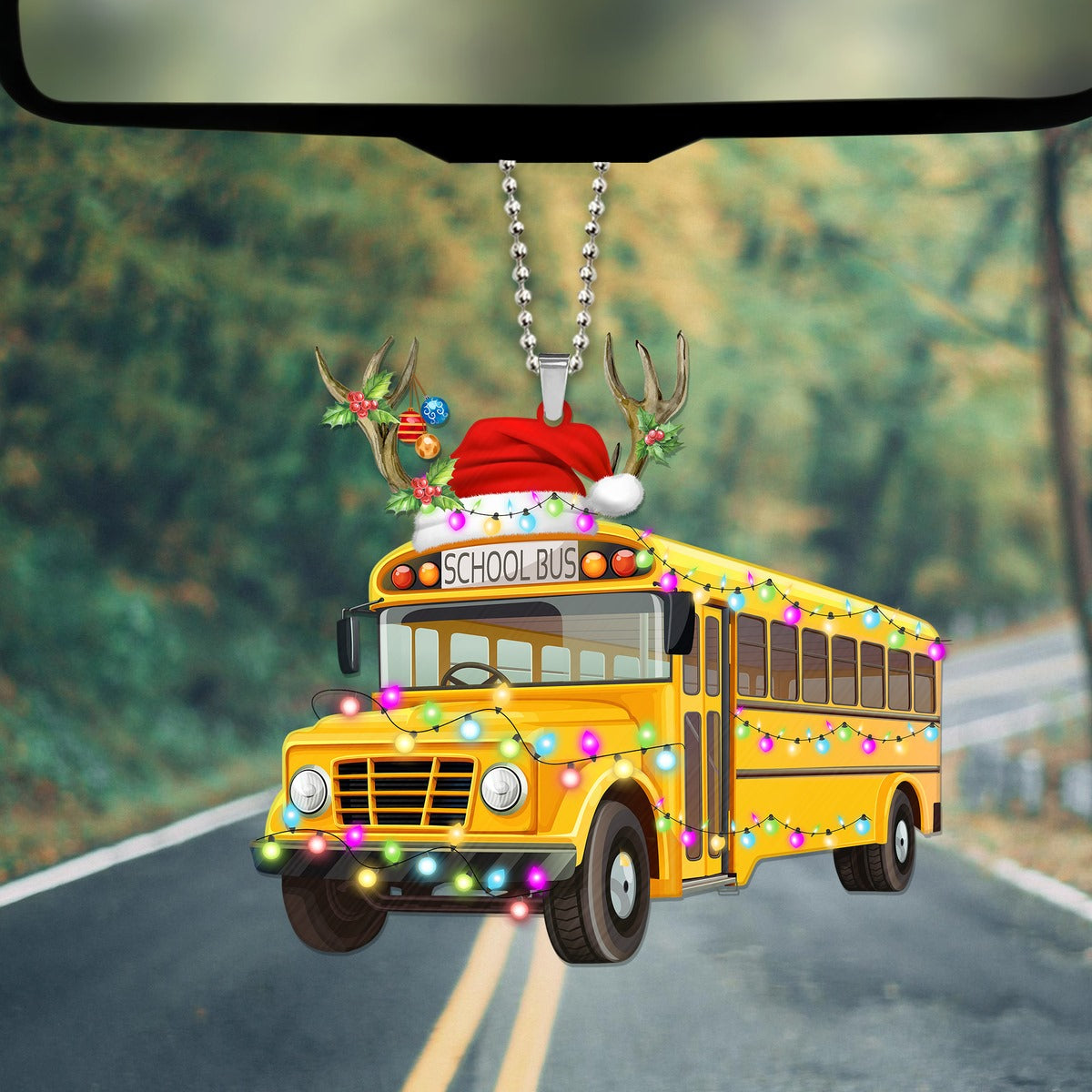 Personalized School Bus Christmas Ornament