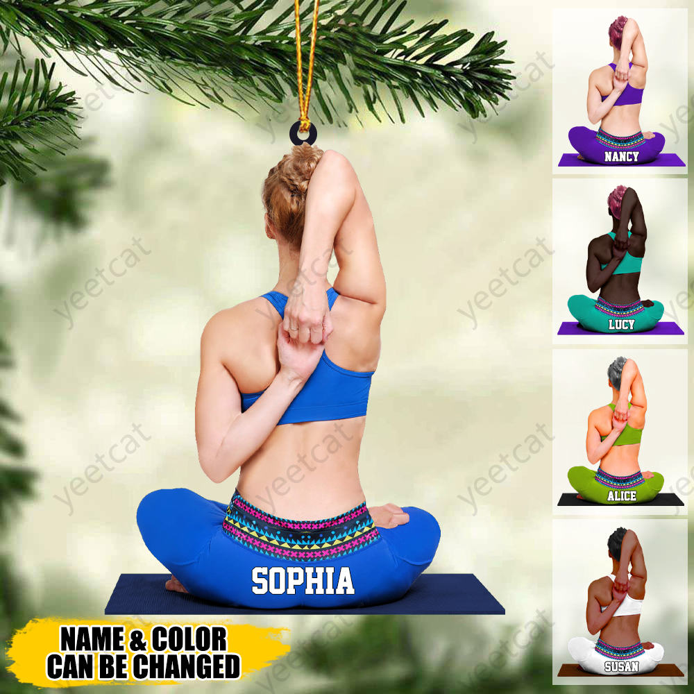 Personalized Yoga/Meditator/Pilates Acrylic Christmas Ornament/gift For Yoga Lovers/Meditators