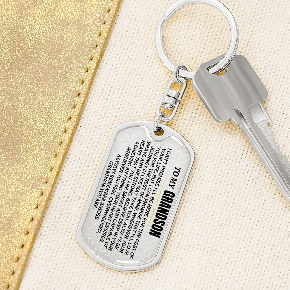 Perfect Christmas Gift to Grandson-Remember Whose Grandson You Are | Unique Keychain
