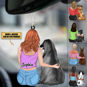 Personalized Memorial Pet Mom , Dog Lover Acrylic Car Hanging Ornament