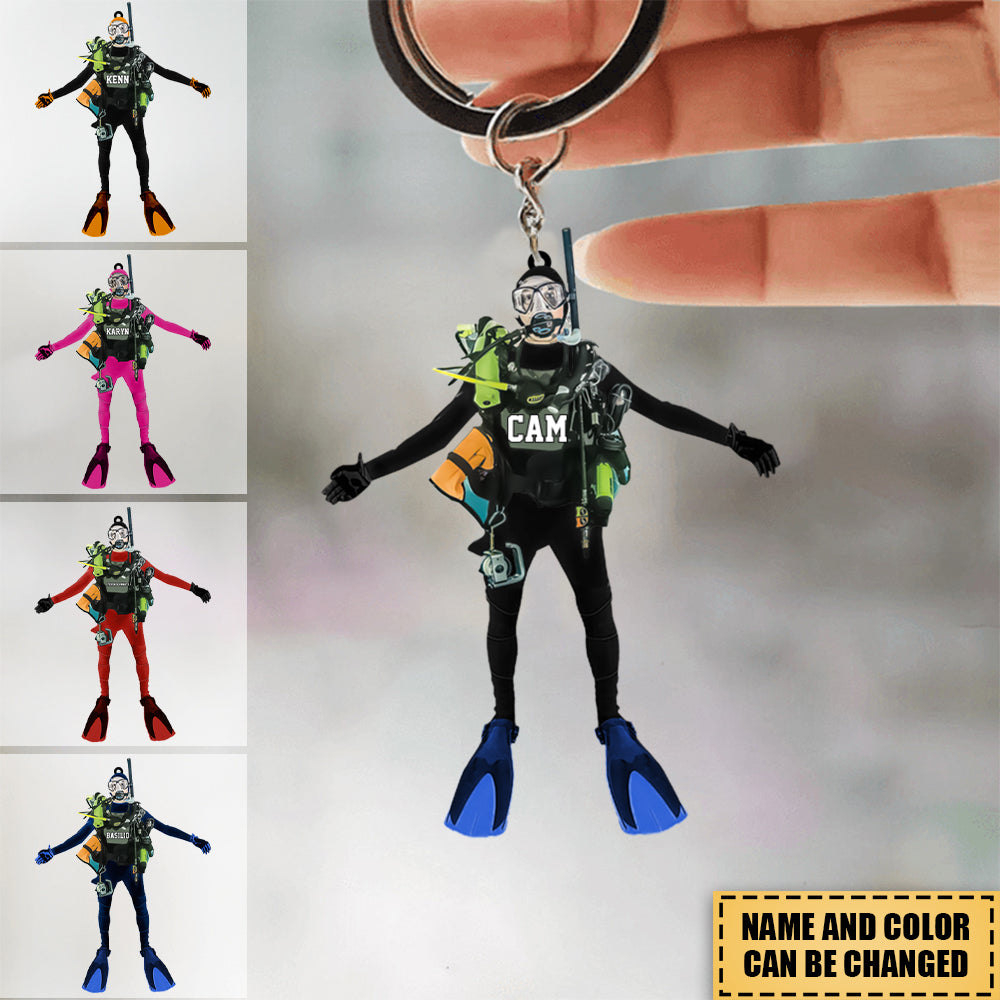 Personalized Scuba Diving Acrylic Keychain