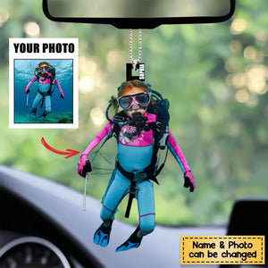 Personalized Scuba Diving Ornament - Gift For Diving Lovers, Divers - Upload Photo