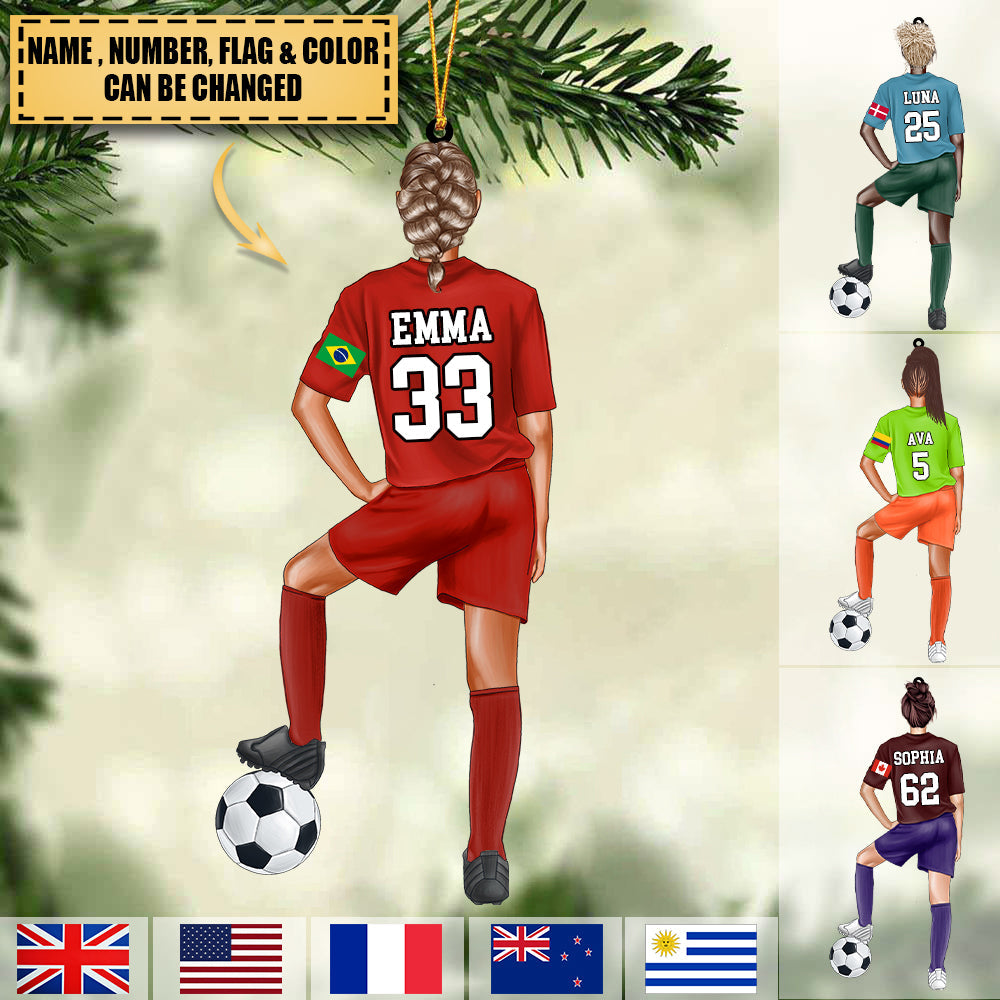 Personalized Soccer Acrylic Ornament Christmas Ornament,Great Gift For Soccer Lovers-2