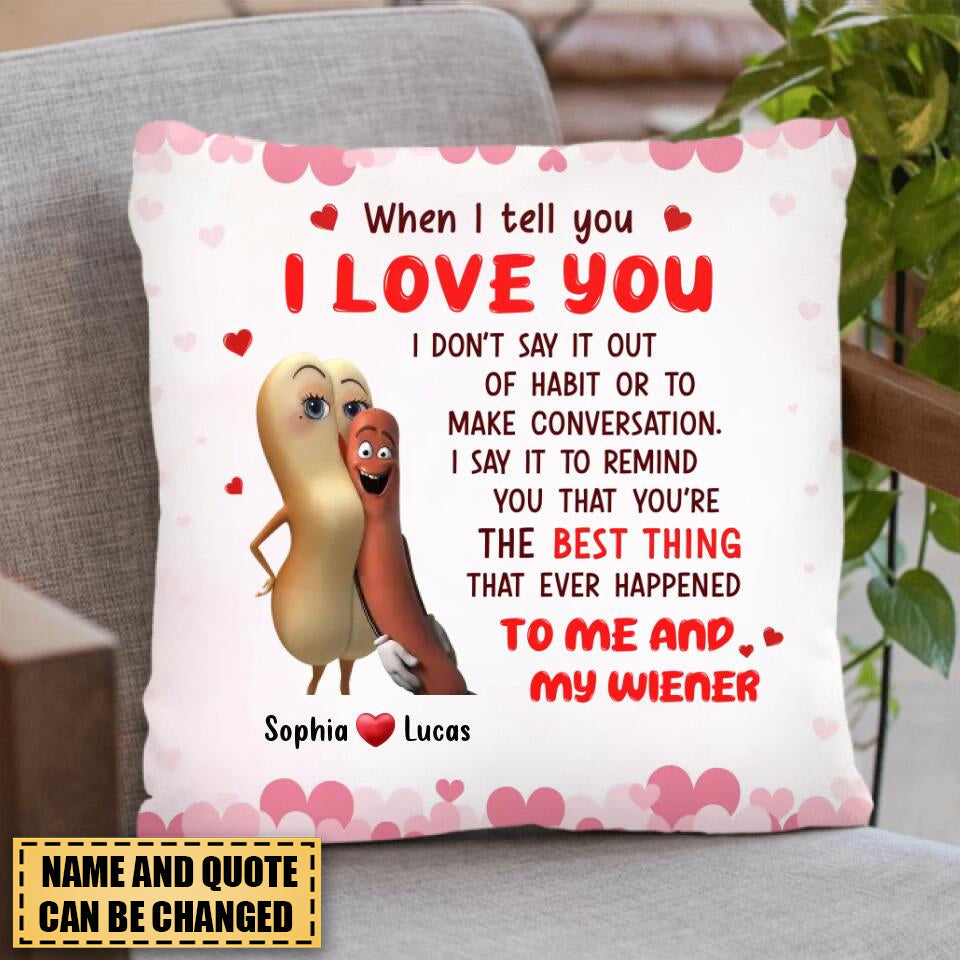 Personalized Naughty Couple Pillow Cover - Valentine's Gift Idea For Him - All I Want For Valentine's Day Is You ... Inside Me