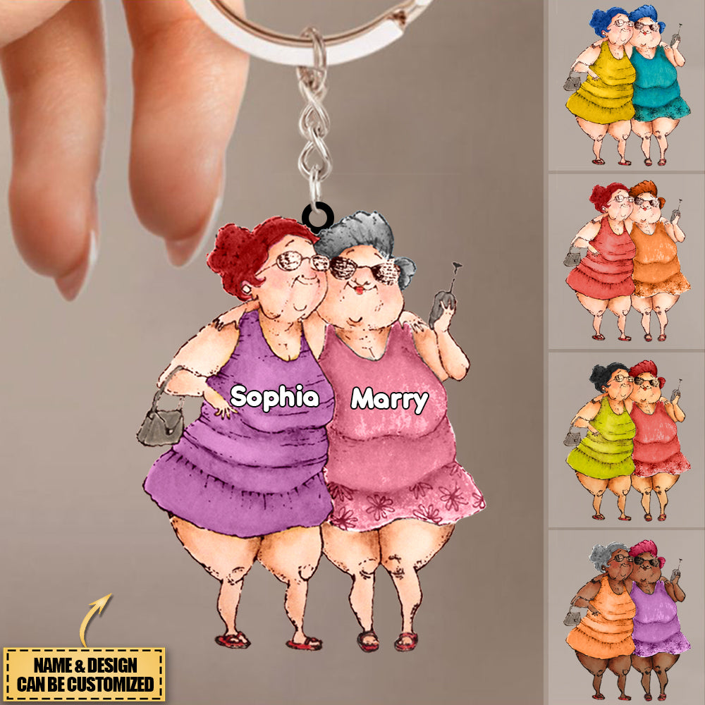 Personalized for Friends , Old Friends Sisters Acrylic Keychain