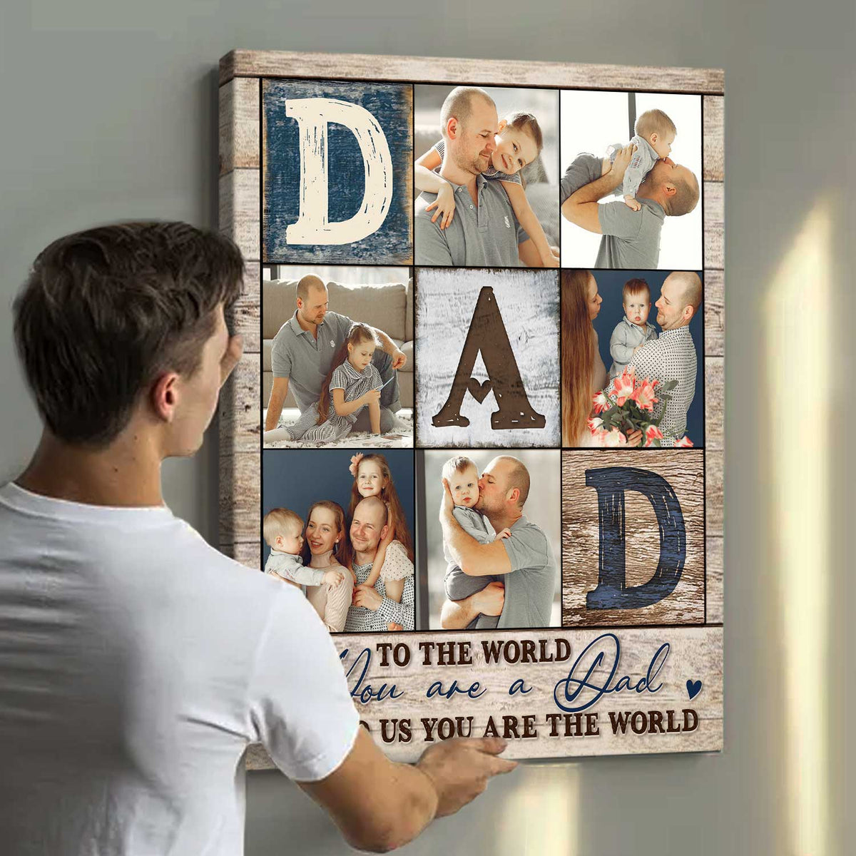 Dad Photo Collage Canvas Poster, Personalized Gifts For Dad, Best Father’s Day Gifts