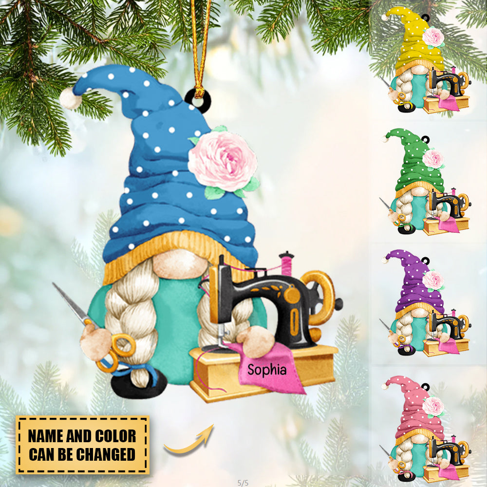 Dwarf Sewing And Quilting Custom Shape Ornament