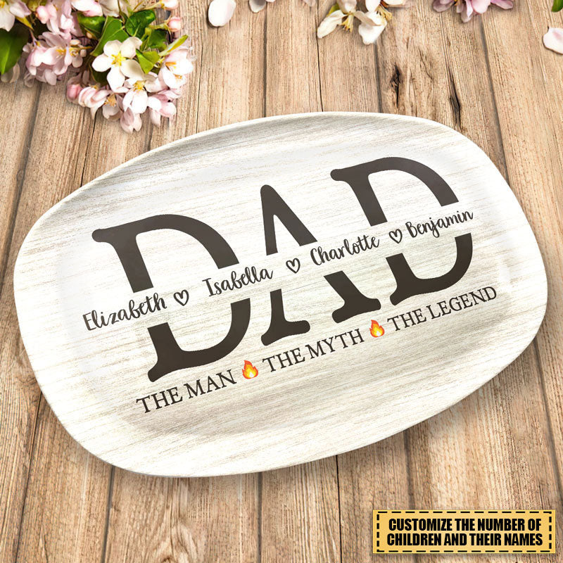 Papa The Man The Grill The Legend - Family Personalized Custom Platter