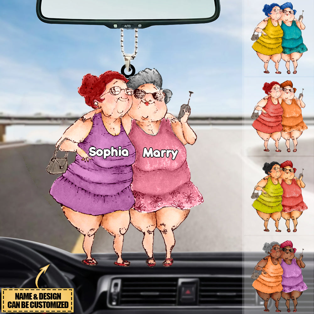Personalized for Friend , Old Friends Sisters Acrylic Car Hanging Ornament