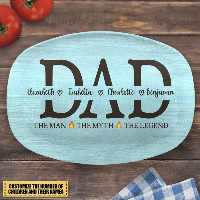 Papa The Man The Grill The Legend - Family Personalized Custom Platter