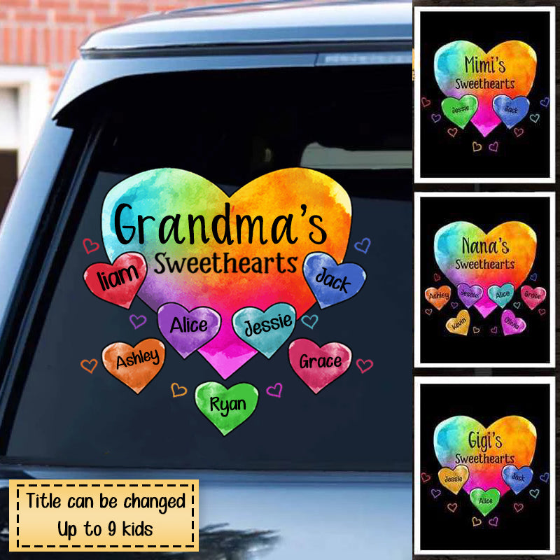 Grandma Sweethearts Pattern Personalized Decal